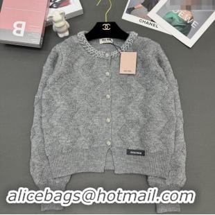 ​Best Price Miu Miu Wool Cardigan M91903 Grey 2024