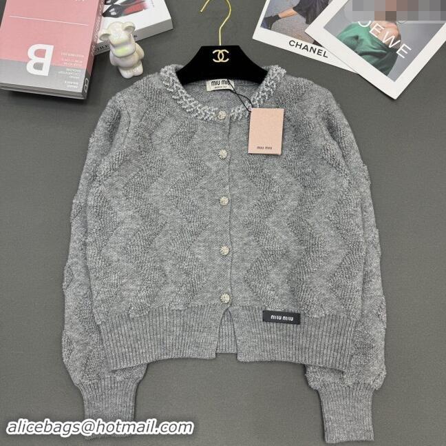 ​Best Price Miu Miu Wool Cardigan M91903 Grey 2024