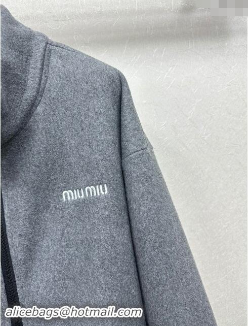 Top Grade Miu Miu Zipper Jacket M92304 Grey 2024