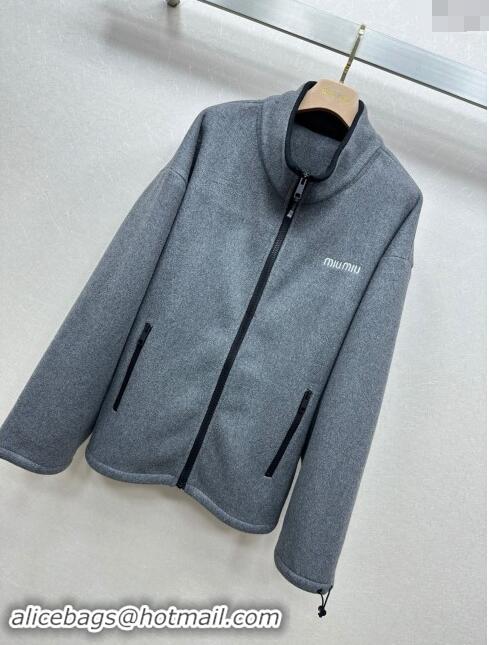 Top Grade Miu Miu Zipper Jacket M92304 Grey 2024