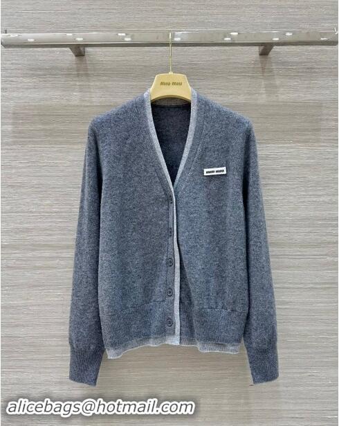 Reasonable Price Miu Miu Wool Cardigan and Pants M92307 Grey 2024