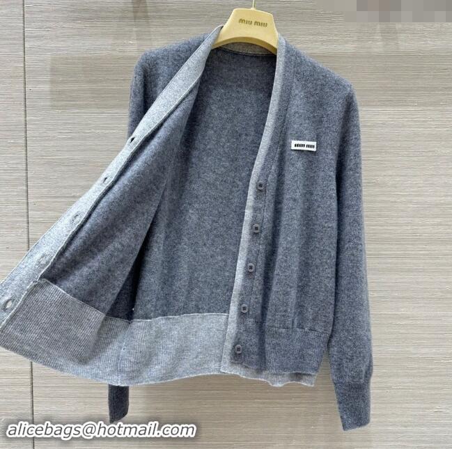 Reasonable Price Miu Miu Wool Cardigan and Pants M92307 Grey 2024