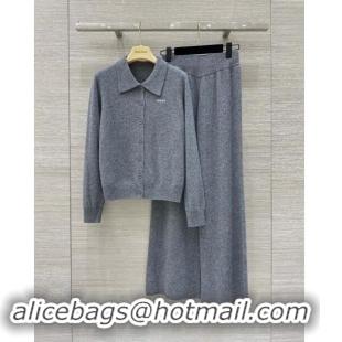 Low Cost Miu Miu Wool Cardigan and Pants M92309 Grey 2024