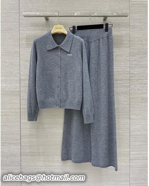 Low Cost Miu Miu Wool Cardigan and Pants M92309 Grey 2024