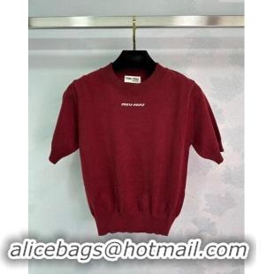 ​Top Design Miu Miu Sweater M92513 Burgundy 2024