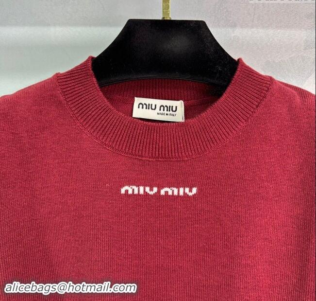 ​Top Design Miu Miu Sweater M92513 Burgundy 2024