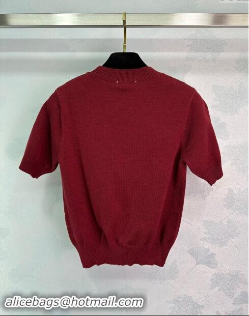 ​Top Design Miu Miu Sweater M92513 Burgundy 2024