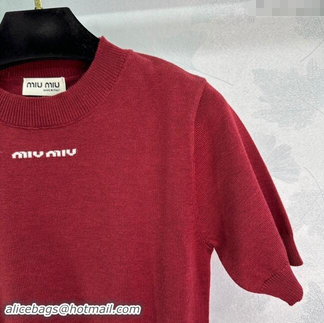 ​Top Design Miu Miu Sweater M92513 Burgundy 2024