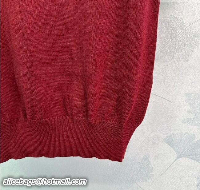 ​Top Design Miu Miu Sweater M92513 Burgundy 2024