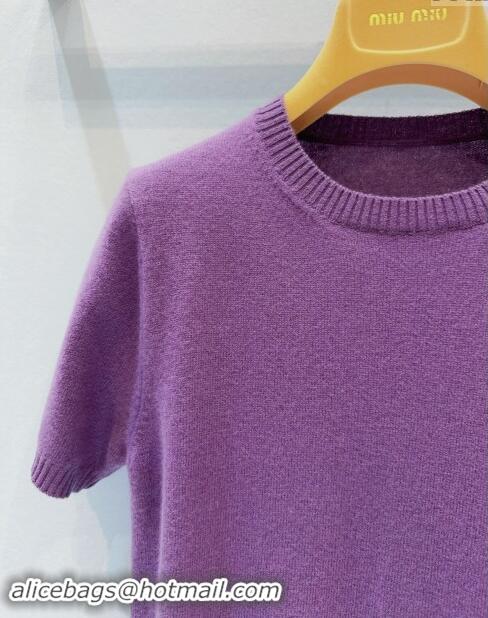 ​Fashion Discount Miu Miu Cashmere Cardigan M92515 Purple 2024