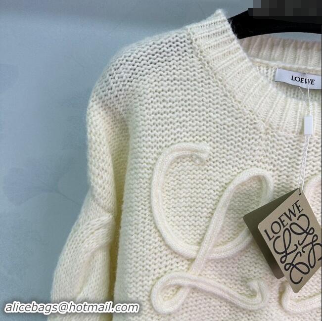 Luxury Cheap Loewe Knit Sweater L82416 Beige 2024