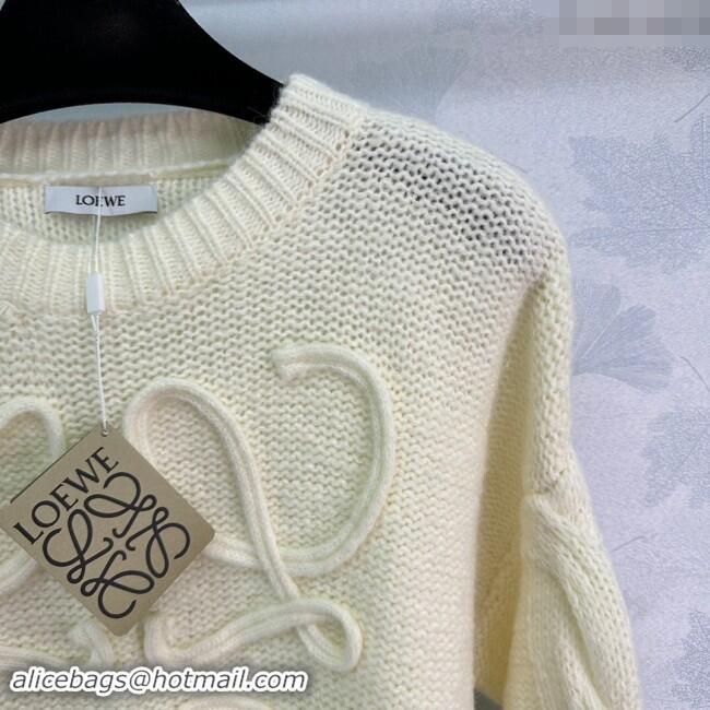 Luxury Cheap Loewe Knit Sweater L82416 Beige 2024