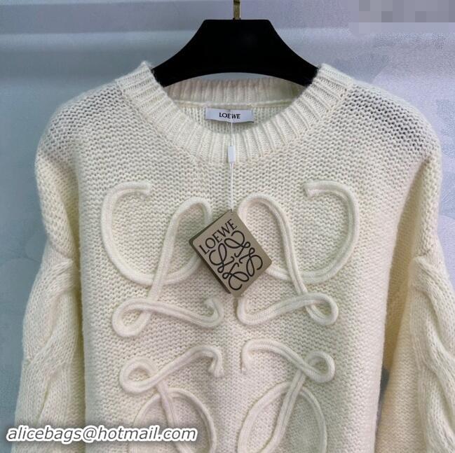 Luxury Cheap Loewe Knit Sweater L82416 Beige 2024