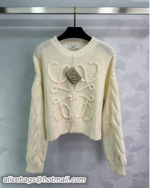 Luxury Cheap Loewe Knit Sweater L82416 Beige 2024