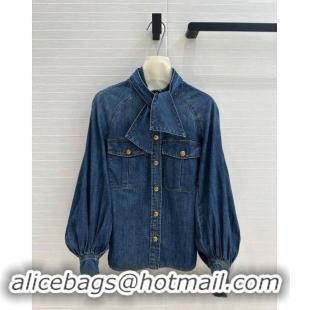 Buy Fashionable Zimmermann Denim Shirt Z92528 Blue 2024