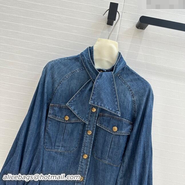 Buy Fashionable Zimmermann Denim Shirt Z92528 Blue 2024