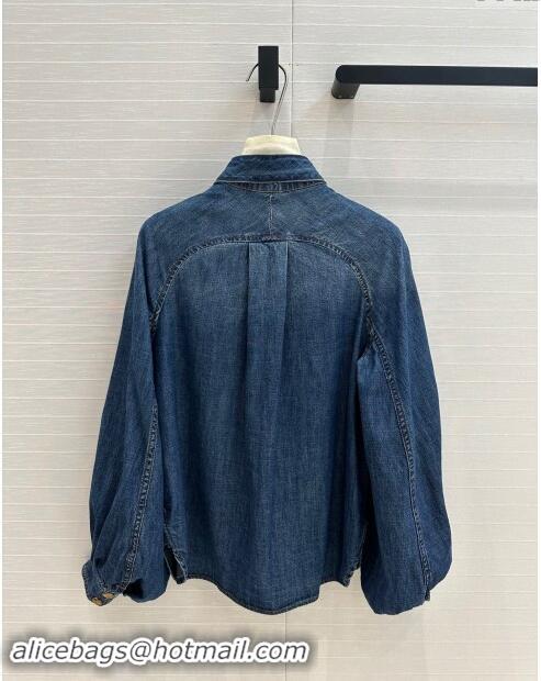 Buy Fashionable Zimmermann Denim Shirt Z92528 Blue 2024