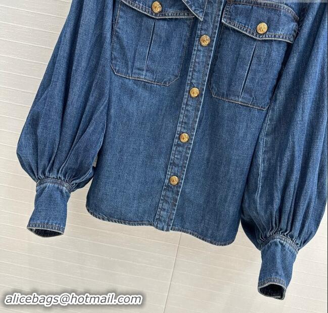 Buy Fashionable Zimmermann Denim Shirt Z92528 Blue 2024