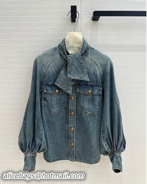 Reasonable Price Zimmermann Denim Shirt Z92529 Blue 2024