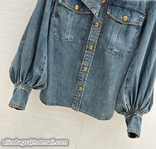 Reasonable Price Zimmermann Denim Shirt Z92529 Blue 2024