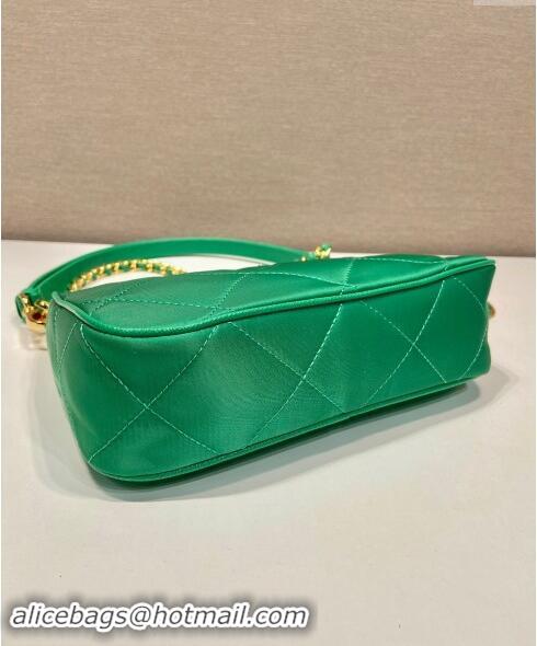 Buy Discount Prada Re-Edition Quilted Nylon Hobo mini bag 1BC204 Green 2023