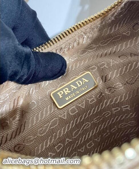 Popular Style Prada Re-Edition Quilted Nylon Hobo mini bag 1BC204 Beige 2023