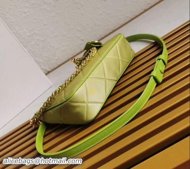 Promotional Prada Re-Edition Quilted Nylon Hobo mini bag 1BC204 Neon Green 2023