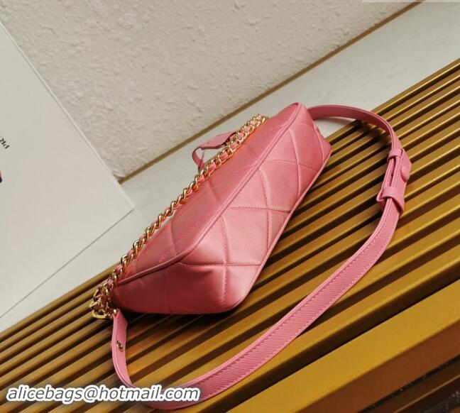 Top Quality Prada Re-Edition Quilted Nylon Hobo mini bag 1BC204 Pink 2023