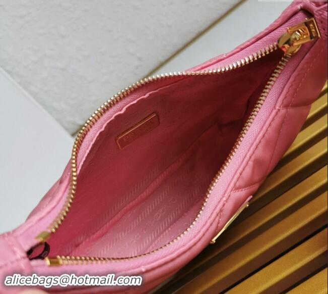 Top Quality Prada Re-Edition Quilted Nylon Hobo mini bag 1BC204 Pink 2023