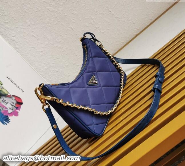 Good Taste Prada Re-Edition Quilted Nylon Hobo mini bag 1BC204 Purple 2023