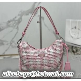 Grade Quality Prada Re-edition crochet mini-bag 1BC204 Alabaster Pink 2023