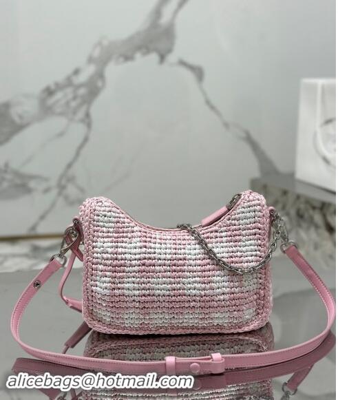 Grade Quality Prada Re-edition crochet mini-bag 1BC204 Alabaster Pink 2023