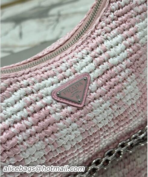 Grade Quality Prada Re-edition crochet mini-bag 1BC204 Alabaster Pink 2023