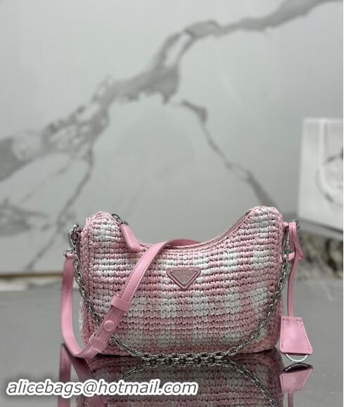 Grade Quality Prada Re-edition crochet mini-bag 1BC204 Alabaster Pink 2023