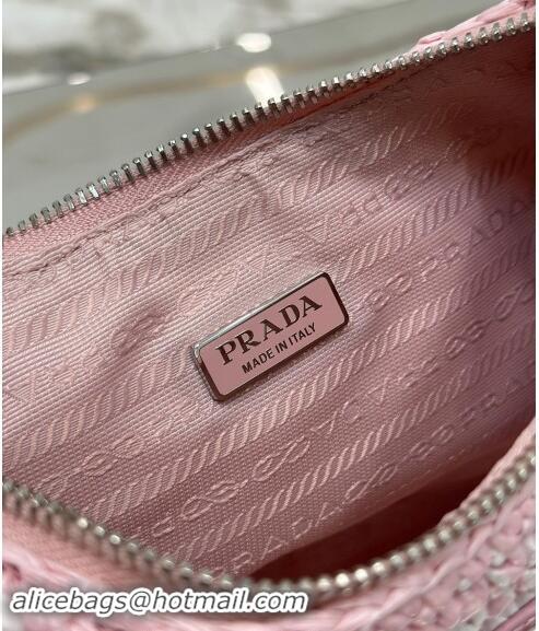 Grade Quality Prada Re-edition crochet mini-bag 1BC204 Alabaster Pink 2023