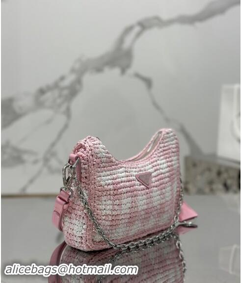 Grade Quality Prada Re-edition crochet mini-bag 1BC204 Alabaster Pink 2023