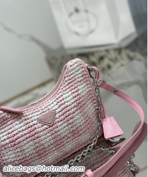 Grade Quality Prada Re-edition crochet mini-bag 1BC204 Alabaster Pink 2023