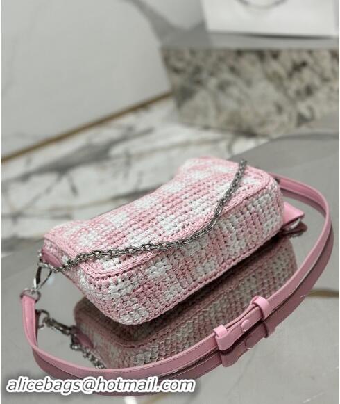 Grade Quality Prada Re-edition crochet mini-bag 1BC204 Alabaster Pink 2023