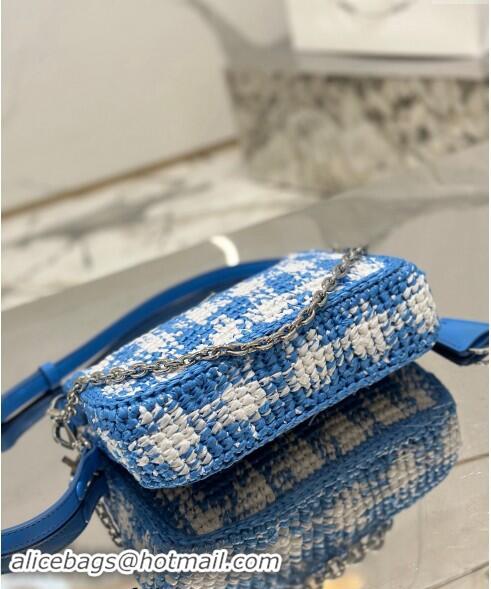 Well Crafted Prada Re-edition crochet mini-bag 1BC204 Light Blue 2023