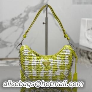 Top Design Prada Re-edition crochet mini-bag 1BC204 Yellow 2023