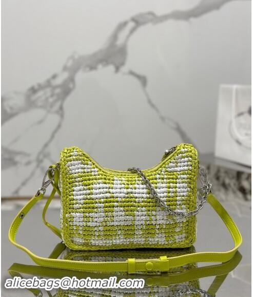 Top Design Prada Re-edition crochet mini-bag 1BC204 Yellow 2023