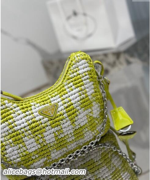 Top Design Prada Re-edition crochet mini-bag 1BC204 Yellow 2023