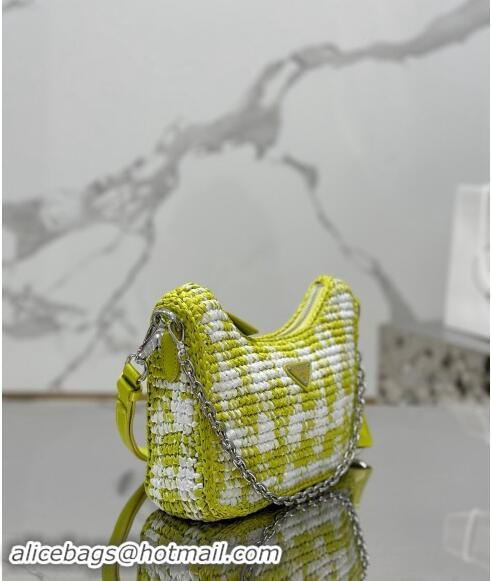 Top Design Prada Re-edition crochet mini-bag 1BC204 Yellow 2023