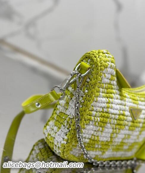 Top Design Prada Re-edition crochet mini-bag 1BC204 Yellow 2023