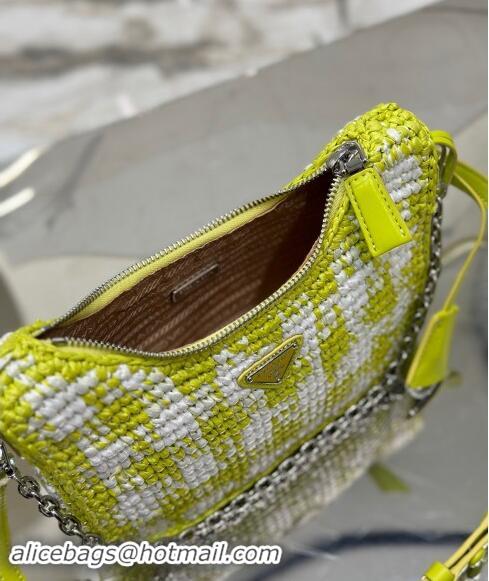 Top Design Prada Re-edition crochet mini-bag 1BC204 Yellow 2023