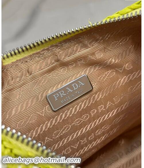 Top Design Prada Re-edition crochet mini-bag 1BC204 Yellow 2023