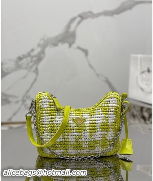 Top Design Prada Re-edition crochet mini-bag 1BC204 Yellow 2023