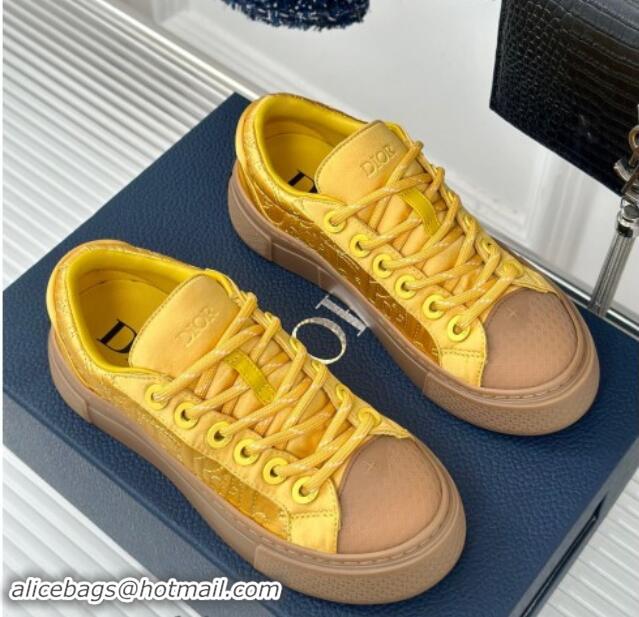 Best Price Dior DIOR AND STONE ISLAND Low-top Sneakers in Oblique Satin Yellow 930053