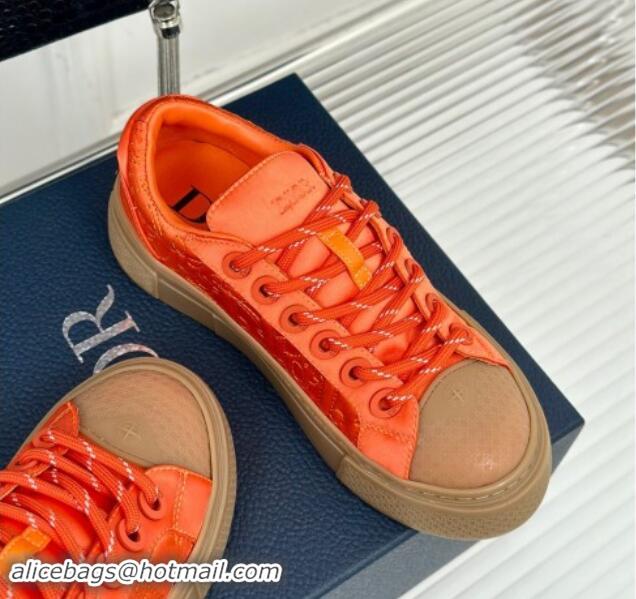 Buy Luxury Dior DIOR AND STONE ISLAND Low-top Sneakers in Oblique Satin Orange 930054