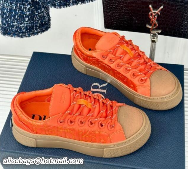 Buy Luxury Dior DIOR AND STONE ISLAND Low-top Sneakers in Oblique Satin Orange 930054